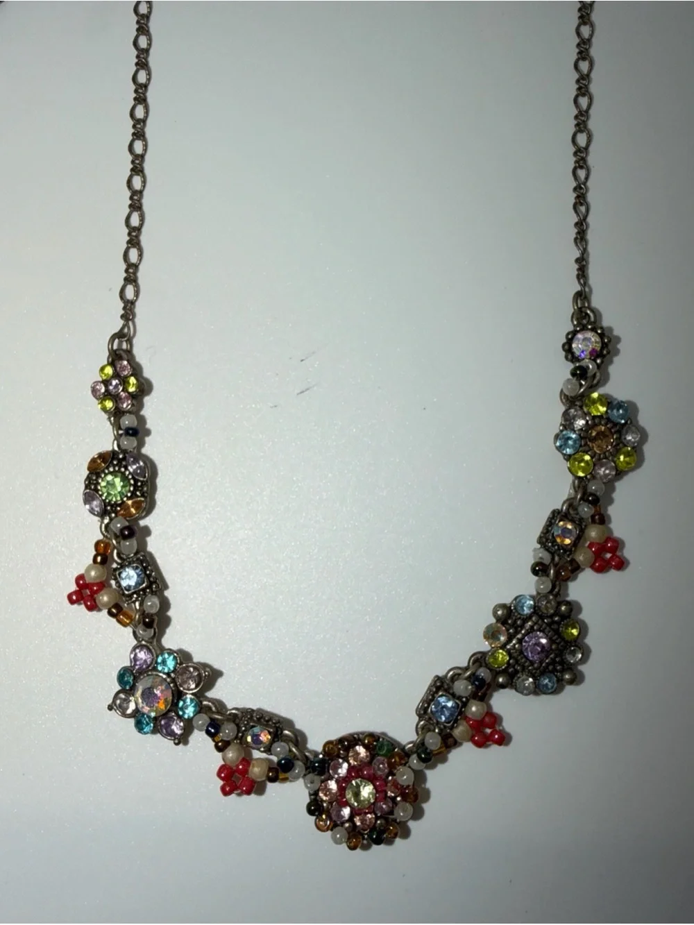 Multicolor Crystal Floral Statement Necklace – Women Jewelry Cookie Lee